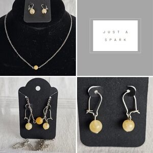 Just A Spark Silver and Yellow Jewelry Set